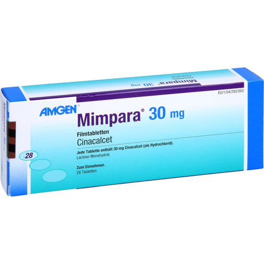 Das Produktfoto zeigt Mimpara 30 Mg Filmtabletten (28 stk) PZN 00619136