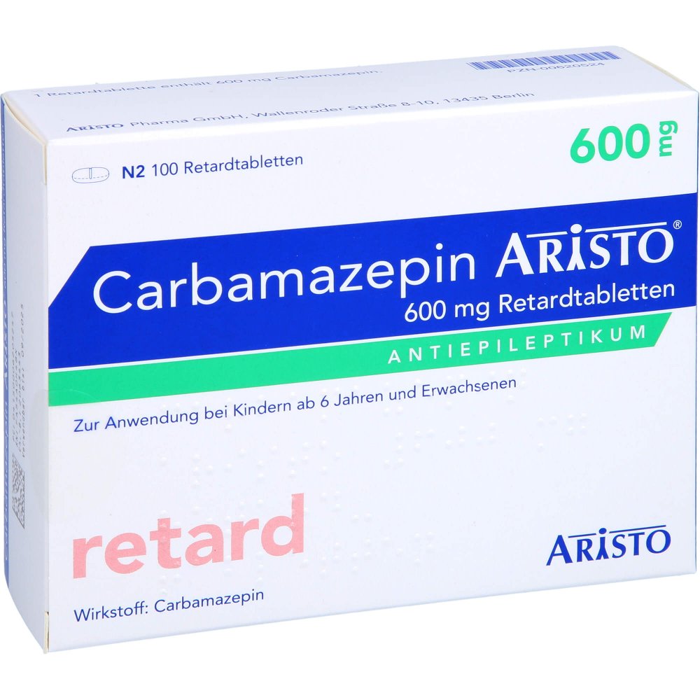 Das Produktfoto zeigt Carbamazepin Aristo 600 Mg Retardtabletten (100 stk) PZN 00620524