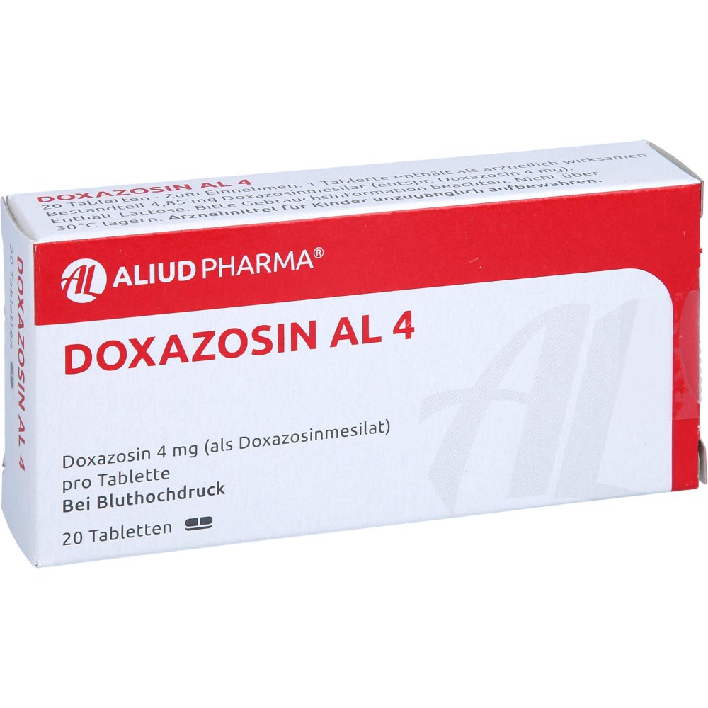 Das Produktfoto zeigt Doxazosin Al 4 Tabletten (20 stk) PZN 00629910