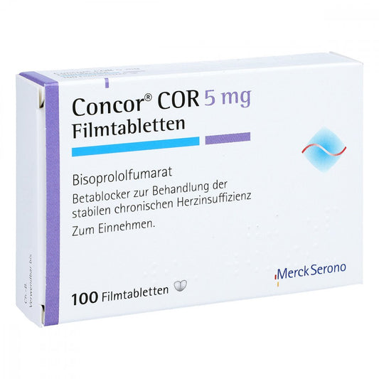 Das Produktfoto zeigt Concor Cor 5 Mg Filmtabletten (100 stk) PZN 00630037