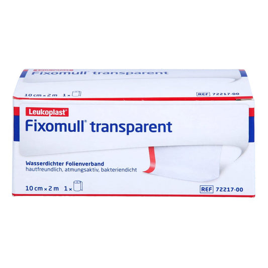 Das Produktfoto zeigt Fixomull Transparent 10 Cmx2 M (1 stk) PZN 00630787