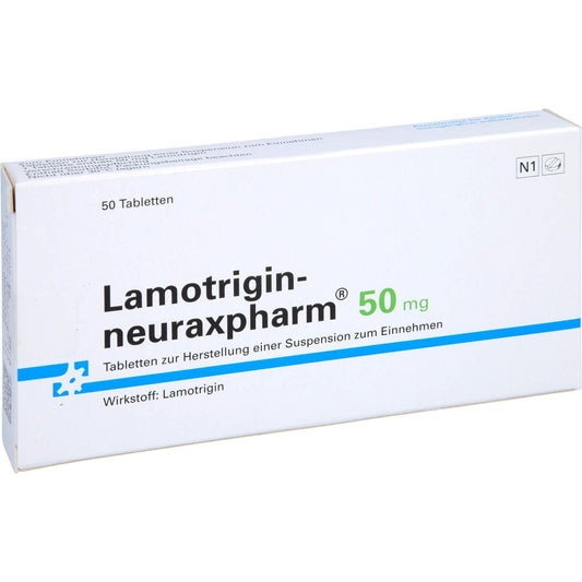 Das Produktfoto zeigt Lamotrigin-Neuraxpharm 50 Mg Tab.Z.H.Susp.Z.Einn. (50 stk) PZN 00632993