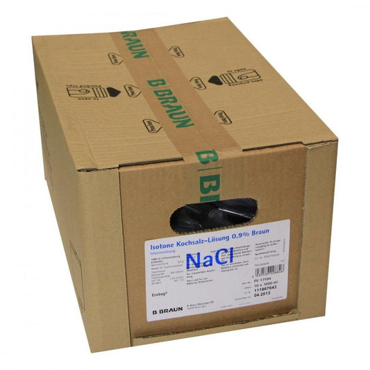 Das Produktfoto zeigt Natriumchlorid 0,9% Braun Ecobag Infusionslsg. (10X1000 ml) PZN 00639038
