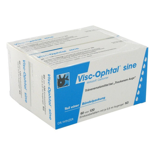 Das Produktfoto zeigt Visc Ophtal Sine Augengel (120X0.6 ml) PZN 00646423