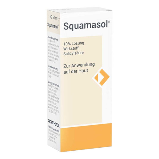 Das Produktfoto zeigt Squamasol Lösung (50 ml) PZN 00646498