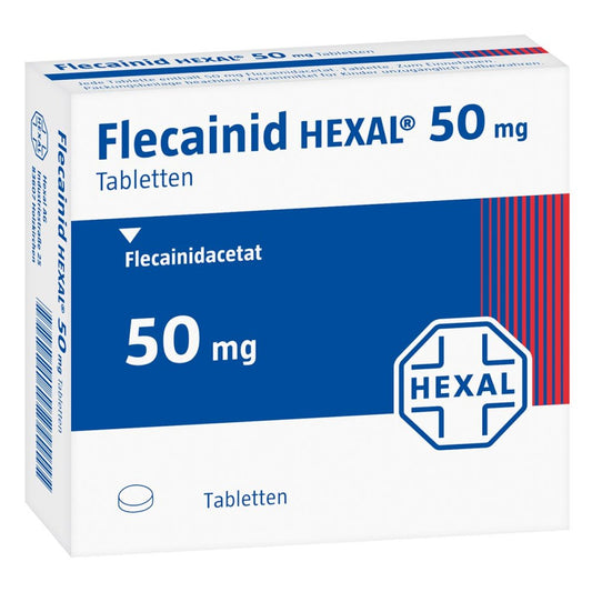 Das Produktfoto zeigt Flecainid Hexal 50 Mg Tabletten (20 stk) PZN 00647109