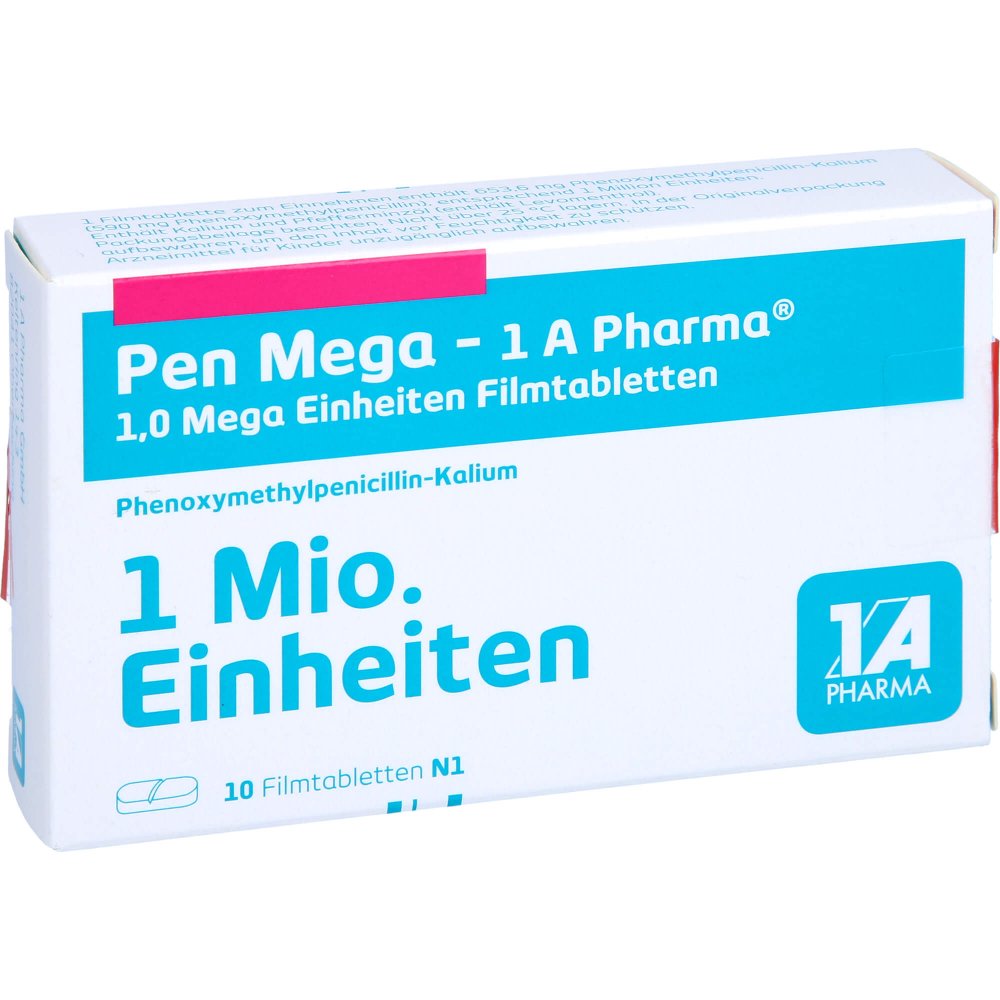 Das Produktfoto zeigt Pen Mega-1a Pharma Filmtabletten (10 stk) PZN 00658863