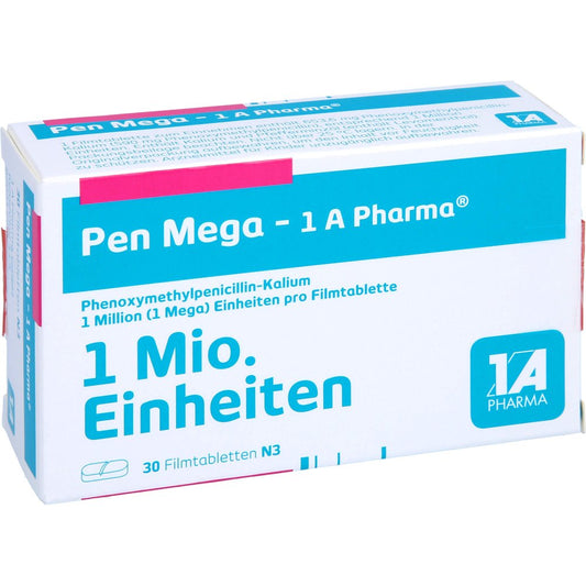 Das Produktfoto zeigt Pen Mega-1a Pharma Filmtabletten (30 stk) PZN 00658923