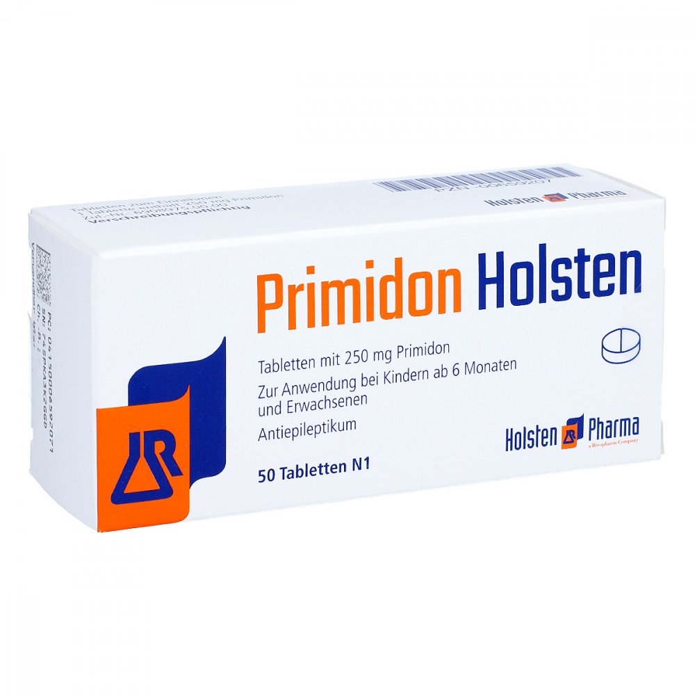 Das Produktfoto zeigt Primidon Holsten Tabletten (50 stk) PZN 00659207