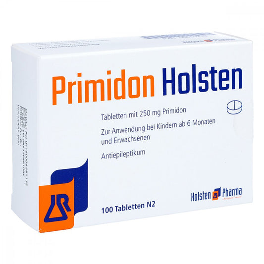 Das Produktfoto zeigt Primidon Holsten Tabletten (100 stk) PZN 00659213