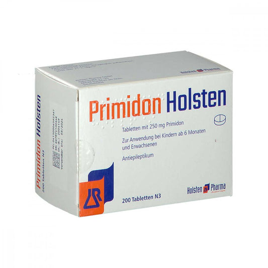 Das Produktfoto zeigt Primidon Holsten Tabletten (200 stk) PZN 00659236