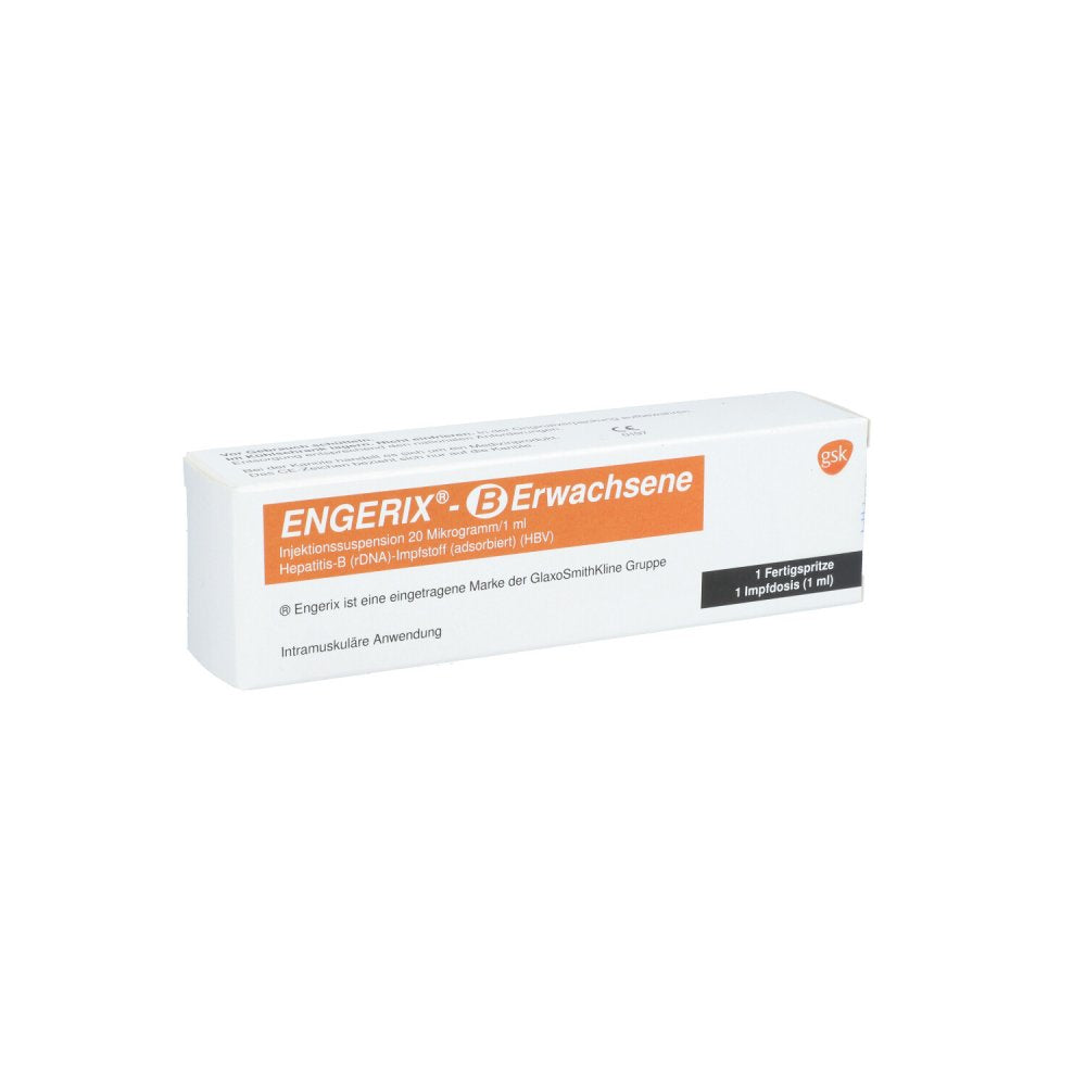 Das Produktfoto zeigt Engerix-B Erwachsene Inj.-Susp.I.E.Fertigspritze (1 stk) PZN 00667632