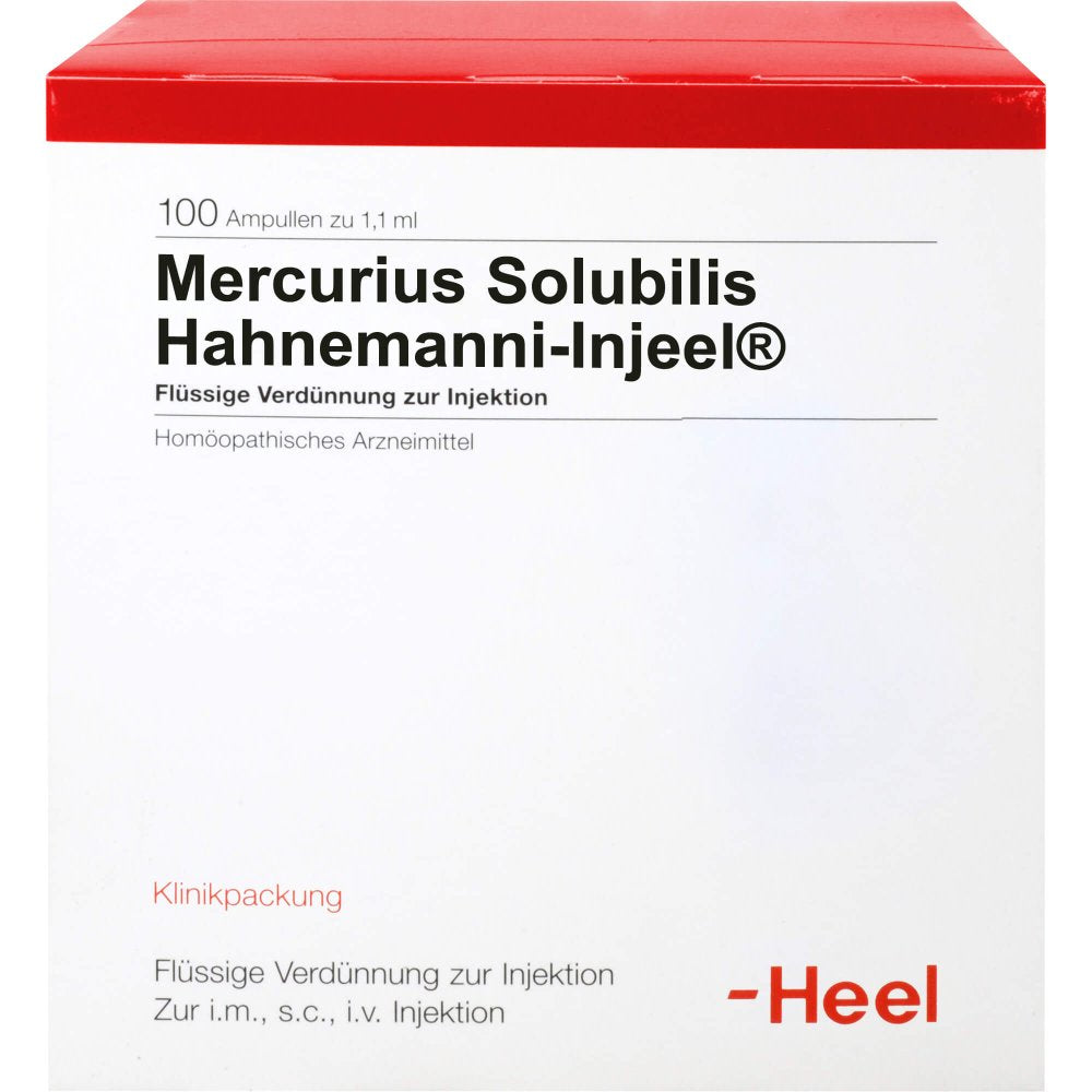 Das Produktfoto zeigt Mercurius Solubilis Injeel Hahnemanni Ampullen (100 stk) PZN 00671875