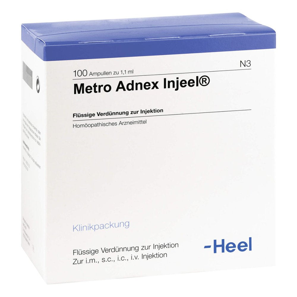 Das Produktfoto zeigt Metro Adnex Injeel Ampullen (100 stk) PZN 00675040