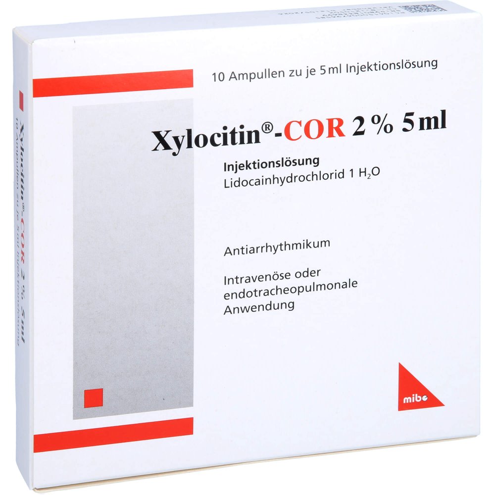 Das Produktfoto zeigt Xylocitin-Cor 2% 5 Ml Injektionslösung Amp. (10X5 ml) PZN 00679658