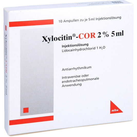Das Produktfoto zeigt Xylocitin-Cor 2% 5 Ml Injektionslösung Amp. (10X5 ml) PZN 00679658
