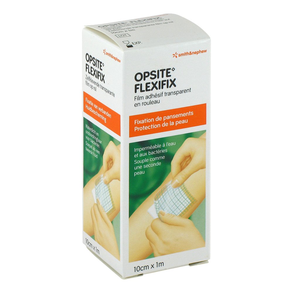 Das Produktfoto zeigt Opsite Flexifix Pu-Folie 10 Cmx1 M Unsteril Rolle (1 stk) PZN 00680331