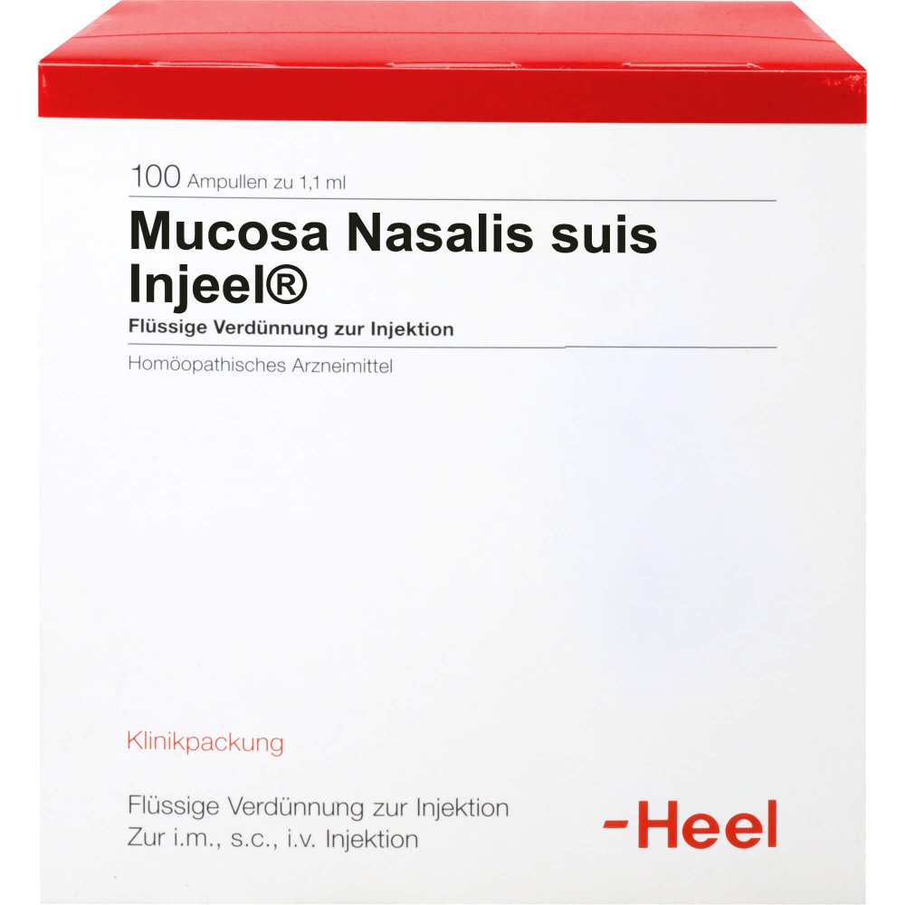 Das Produktfoto zeigt Mucosa Nasalis Suis Injeel Ampullen (100 stk) PZN 00688166