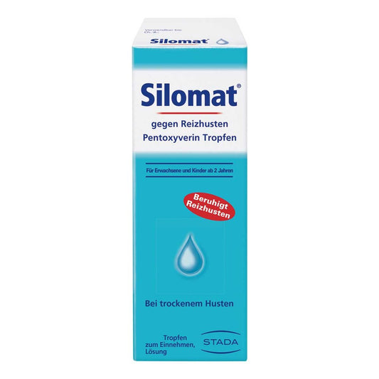 Das Produktfoto zeigt Silomat Gegen Reizhusten Pentoxyverin Tropfen (30 ml) PZN 00691990