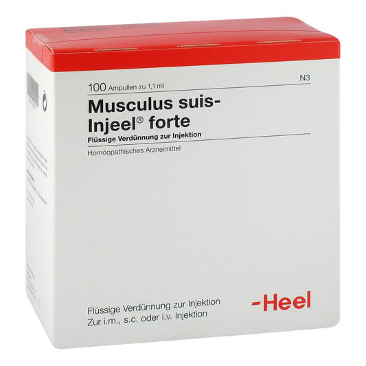 Das Produktfoto zeigt Musculus Suis Injeel Forte Ampullen (100 stk) PZN 00693397