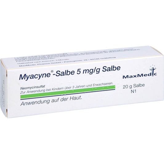 Das Produktfoto zeigt Myacyne Salbe (20 g) PZN 00694333