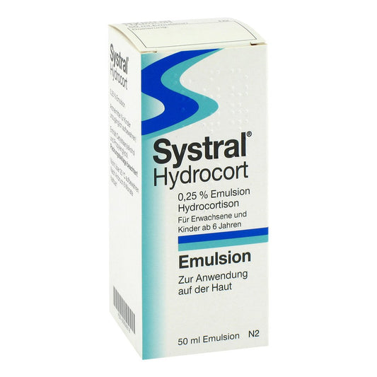 Das Produktfoto zeigt Systral Hydrocort Emulsion (50 ml) PZN 00694818