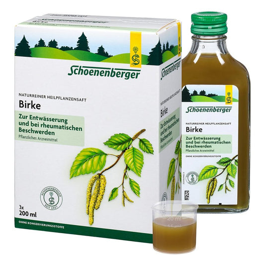 Das Produktfoto zeigt Birkensaft Schoenenberger Heilpflanzensäfte (3X200 ml) PZN 00699767