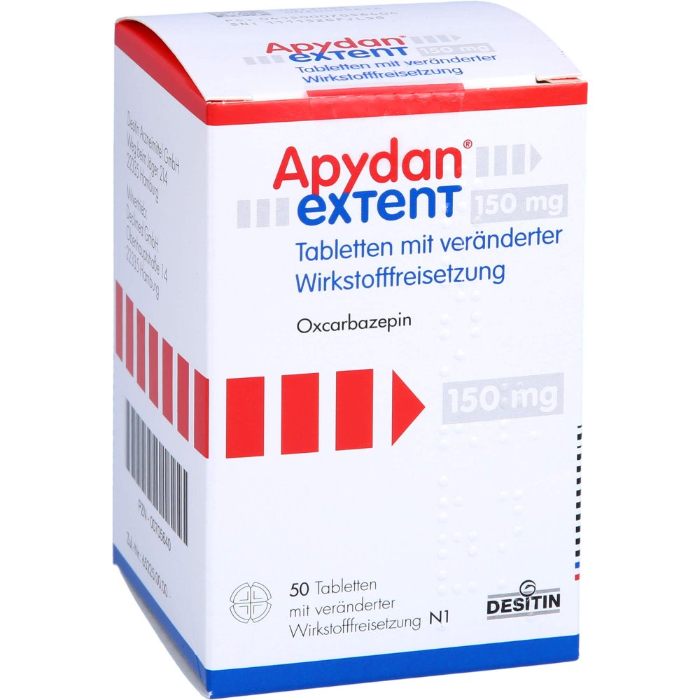 Das Produktfoto zeigt Apydan Extent 150 Mg Tab.M.Veränd.Wirkst.-Frs. (50 stk) PZN 00705640