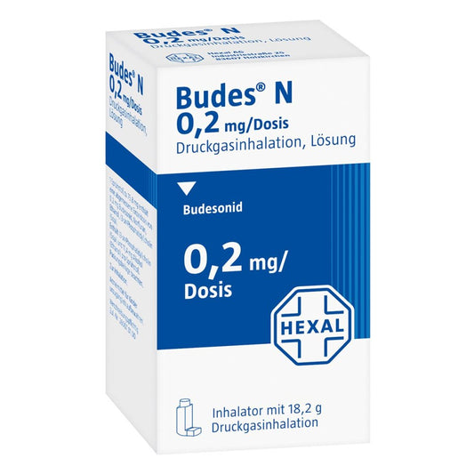 Das Produktfoto zeigt Budes N 0,2 Mg/Dosis Druckgasinhalation Lösung (1 stk) PZN 00713881