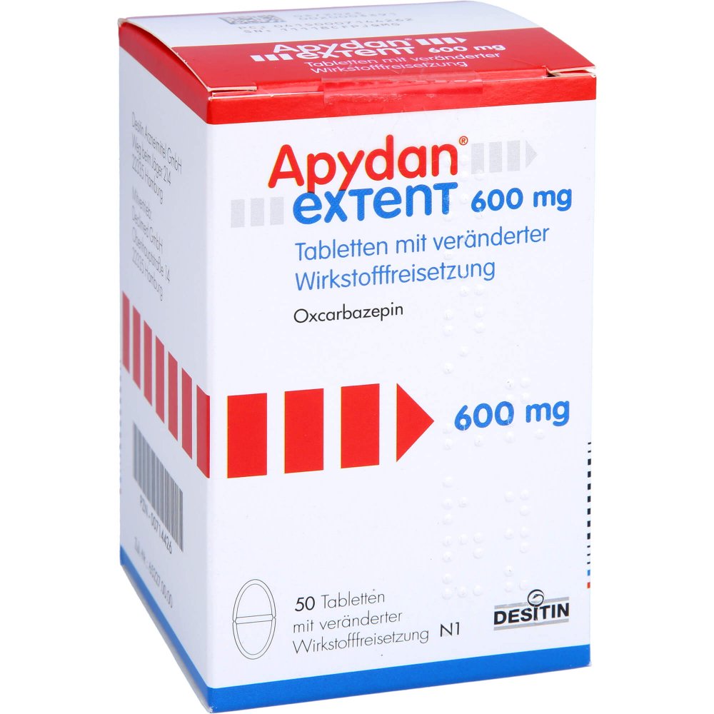 Das Produktfoto zeigt Apydan Extent 600 Mg Tab.M.Veränd.Wirkst.-Frs. (50 stk) PZN 00714426