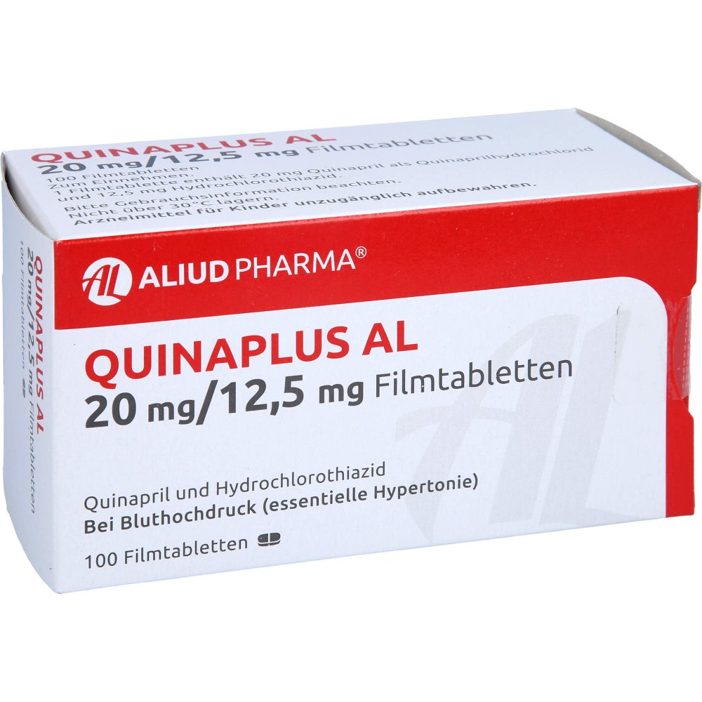Das Produktfoto zeigt Quinaplus Al 20 Mg/12,5 Mg Filmtabletten (100 stk) PZN 00715035