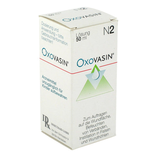 Das Produktfoto zeigt Oxovasin Lösung (50 ml) PZN 00717063