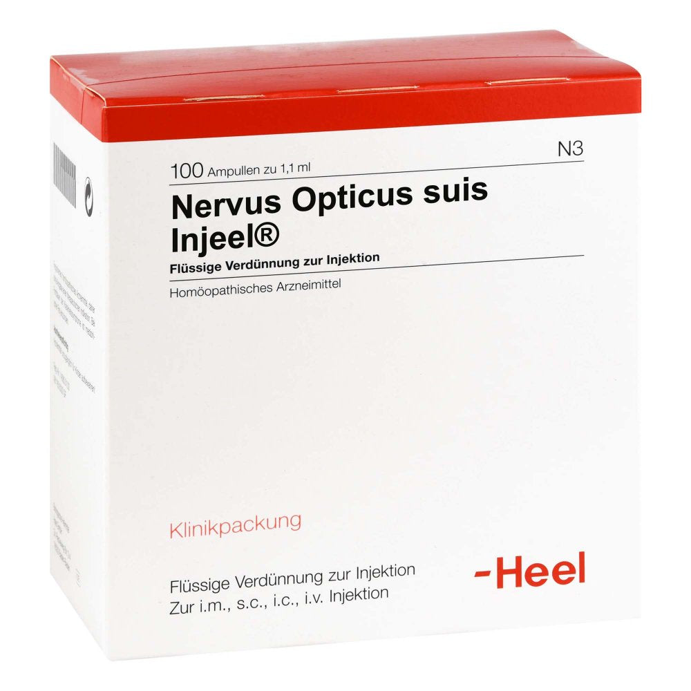 Das Produktfoto zeigt Nervus Opticus Suis Injeel Ampullen (100 stk) PZN 00717117