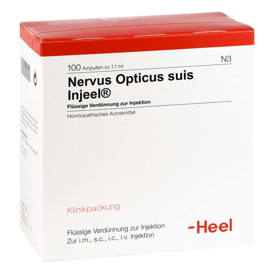 Das Produktfoto zeigt Nervus Opticus Suis Injeel Ampullen (100 stk) PZN 00717117