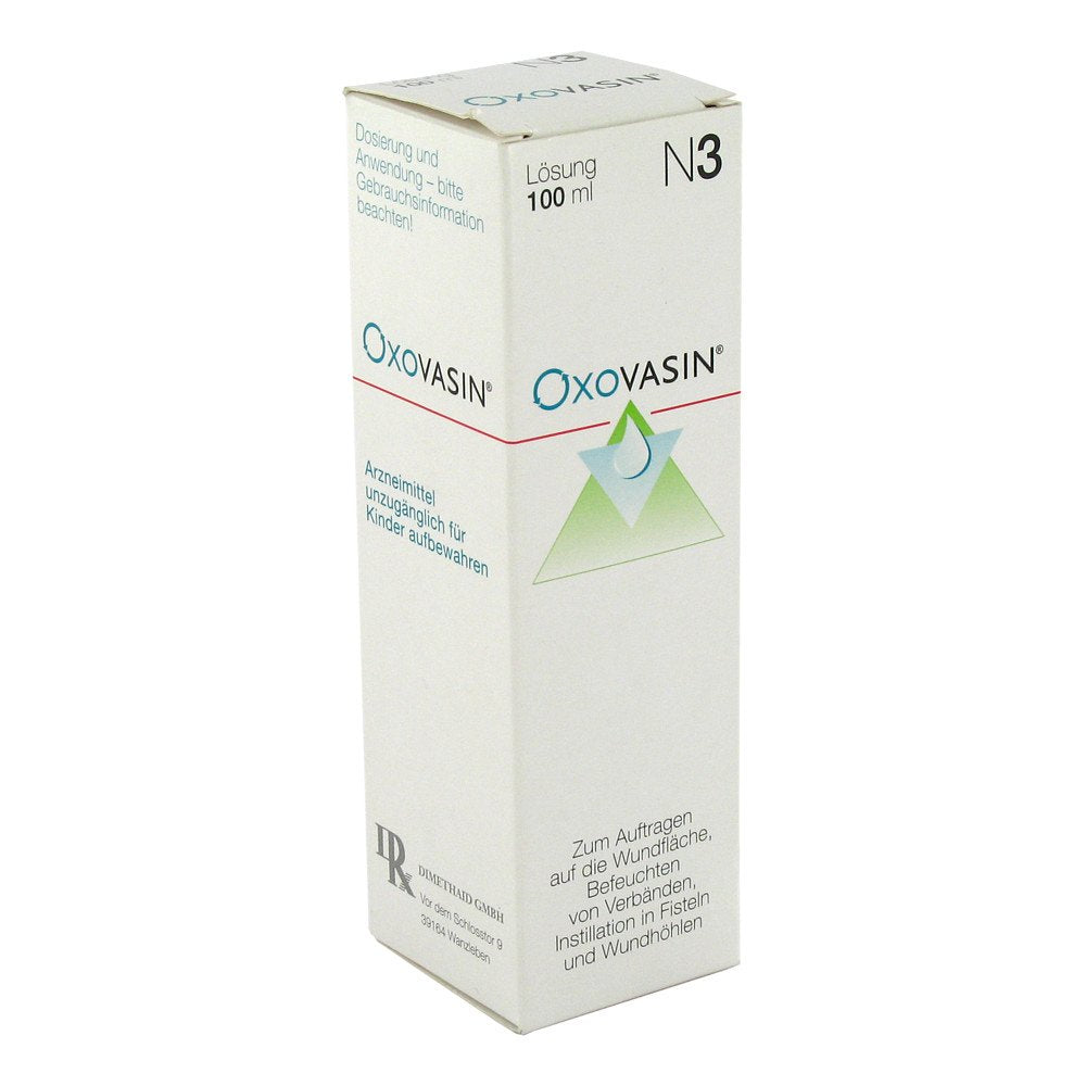 Das Produktfoto zeigt Oxovasin Lösung (100 ml) PZN 00717181