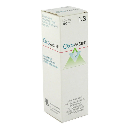Das Produktfoto zeigt Oxovasin Lösung (100 ml) PZN 00717181