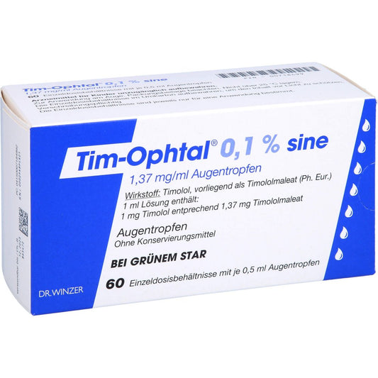 Das Produktfoto zeigt Tim Ophtal 0,1% Sine Augentropfen (60X0.5 ml) PZN 00718499