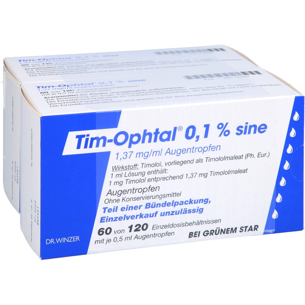 Das Produktfoto zeigt Tim Ophtal 0,1% Sine Augentropfen (120X0.5 ml) PZN 00718507