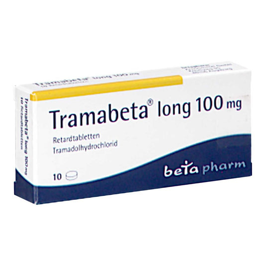 Das Produktfoto zeigt Tramabeta Long 100 Mg Retardtabletten (10 stk) PZN 00719197