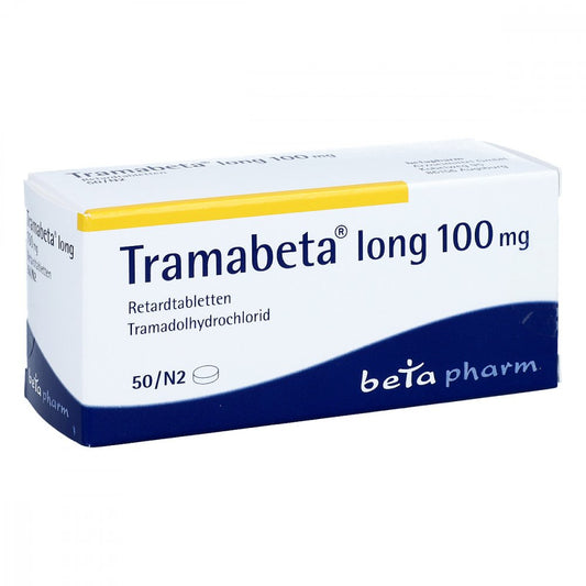 Das Produktfoto zeigt Tramabeta Long 100 Mg Retardtabletten (50 stk) PZN 00719263