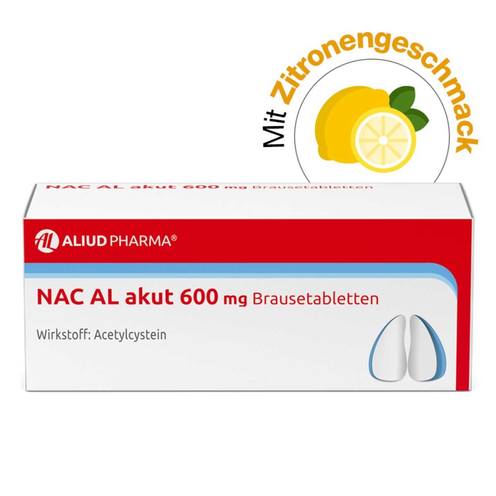 Das Produktfoto zeigt Nac Al Akut 600 Mg Brausetabletten (10 stk) PZN 00724784