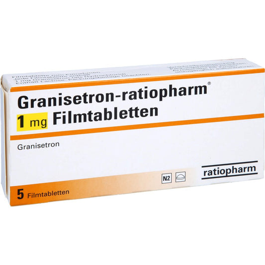 Das Produktfoto zeigt Granisetron-Ratiopharm 1 Mg Filmtabletten (5 stk) PZN 00730939