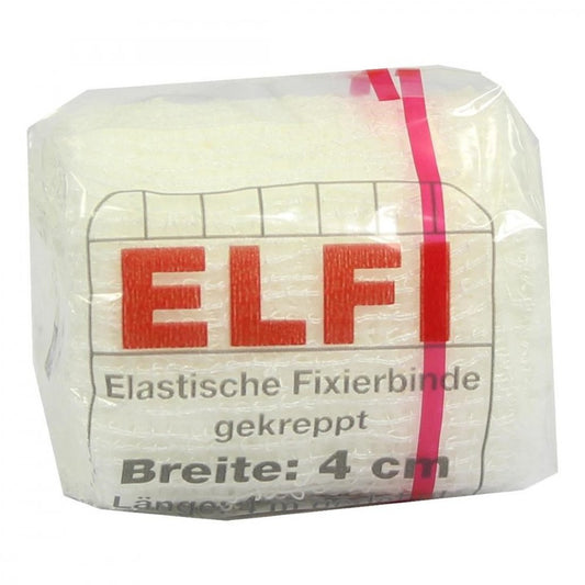 Das Produktfoto zeigt Dracoelfi Elast.Fixierbinde 4 Cmx4 M Gekrep.Cello (1 stk) PZN 00736132