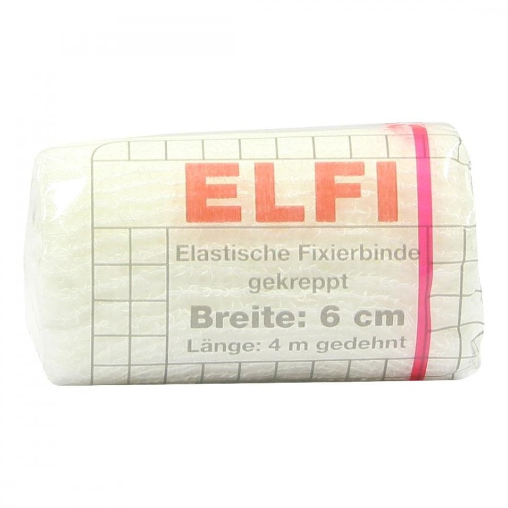Das Produktfoto zeigt Dracoelfi Elast.Fixierbinde 6 Cmx4 M Gekrep.Cello (1 stk) PZN 00736161