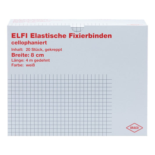 Das Produktfoto zeigt Dracoelfi Elast.Fixierbinde 8 Cmx4 M Gekrep.Cello (1 stk) PZN 00736190