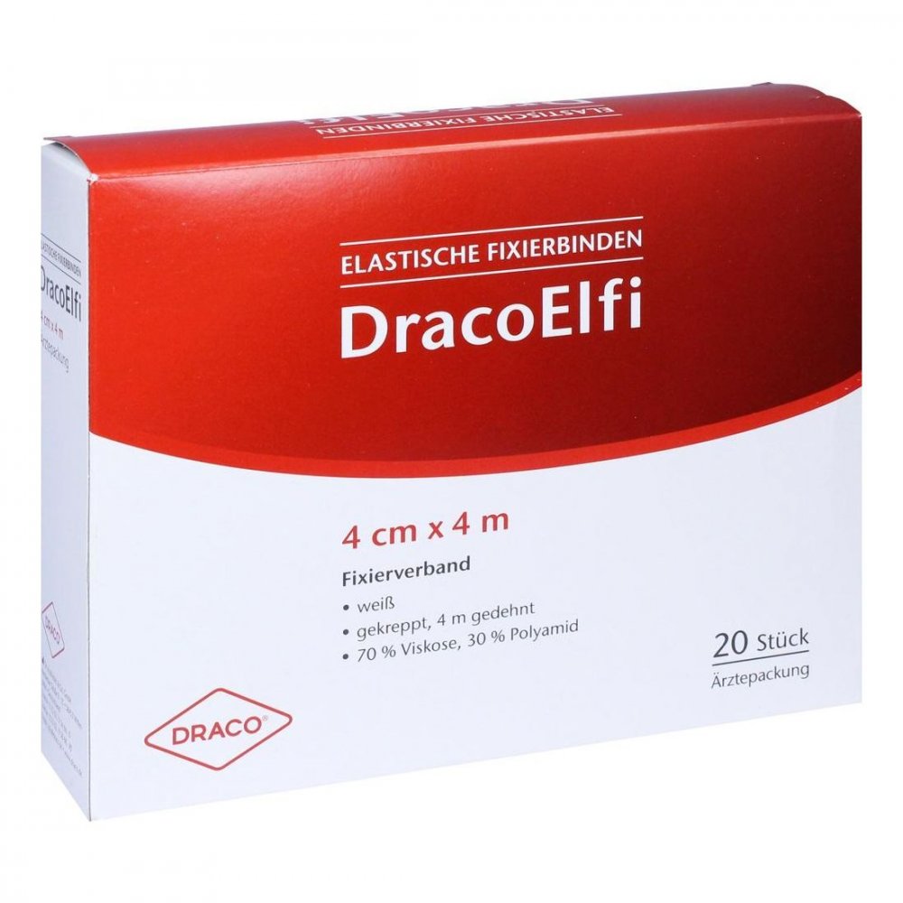 Dracoelfi Elast.Fixierbinde 4 Cmx4 M Gekreppt (20 stk)