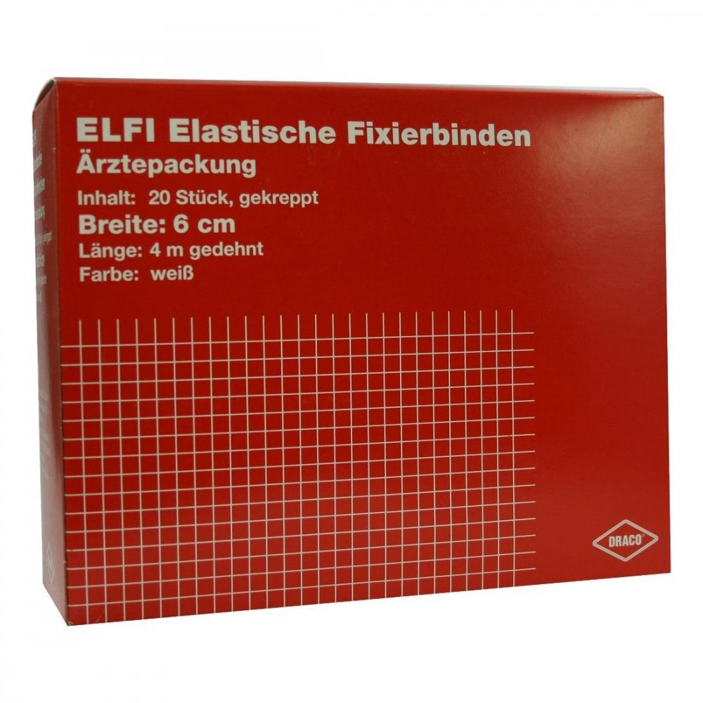 Dracoelfi Elast.Fixierbinde 6 Cmx4 M Gekreppt (20 stk)