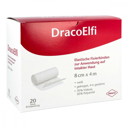 Das Produktfoto zeigt Dracoelfi Elast.Fixierbinde 8 Cmx4 M Gekreppt (20 stk) PZN 00736936