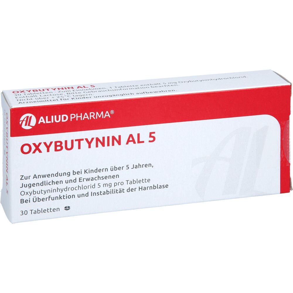 Das Produktfoto zeigt Oxybutynin Al 5 Tabletten (30 stk) PZN 00739509