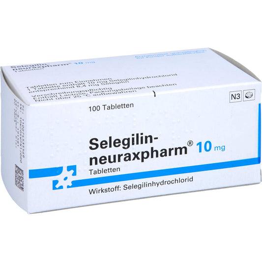 Das Produktfoto zeigt Selegilin-Neuraxpharm 10 Mg Tabletten (100 stk) PZN 00745355